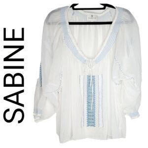 SABINE SHEER BLOUSE - WHITE